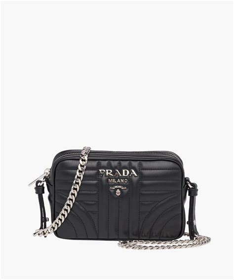 prada diagramme leather cross-body bag black